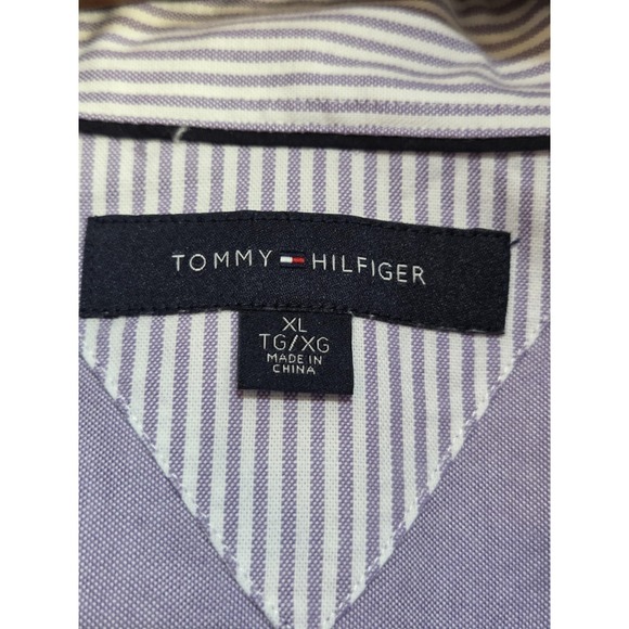 Tommy Hilfiger Shirt Mens XL Purple Button Down Long Sleeve Pocket Cotton Casual - Picture 5 of 8